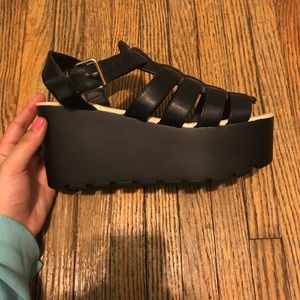 Black Chunky Platform Sandals